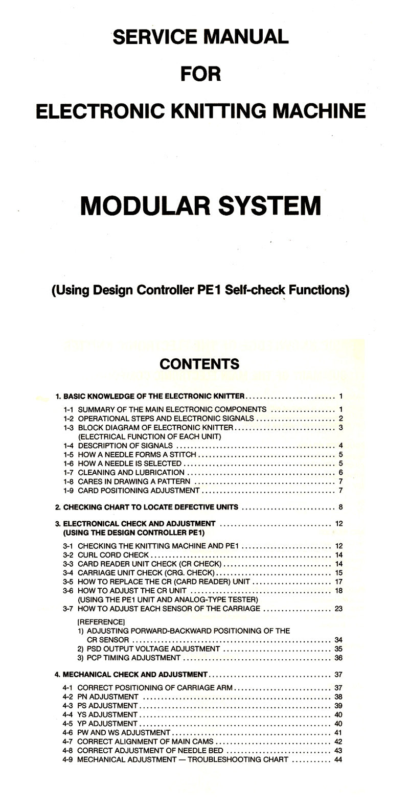 888570 SERVICE MANUAL for SINGER MODULAR SYSTEM SK560 SK580. KNI