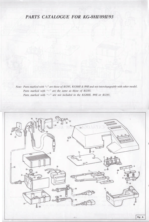 KG88II / KG89II / KG93 PARTS CATALOGUE 888375