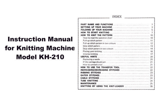 KH210 INSTRUCTION MANUAL 888132