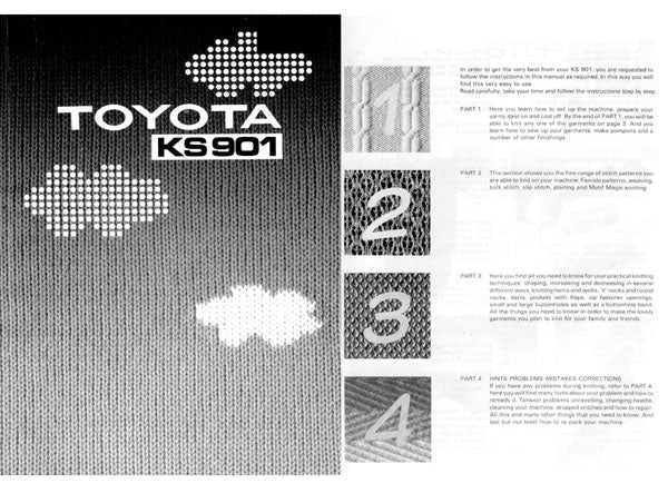 888655 INSTRUCTION MANUAL for TOYOTA KNITTING MACHINE KS901