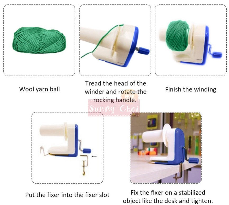 In-Line Hand-Operated Wool Winder Swift 4 Ozs Yarn Ball Winder