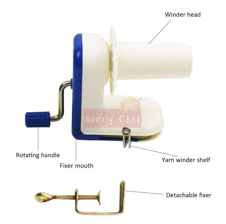 In-Line Hand-Operated Wool Winder Swift 4 Ozs Yarn Ball Winder