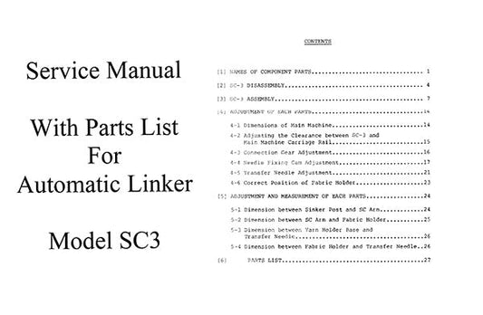 888553 SERVICE MANUAL for SINGER KNITTING MACHINE AUTOMATIC LINK