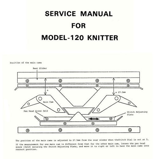 888556 SERVICE MANUAL for SINGER KNITTING MACHINE SK120